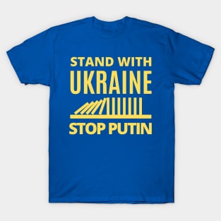 Stand With Ukraine, Stop Putin - Falling Dominoes T-Shirt